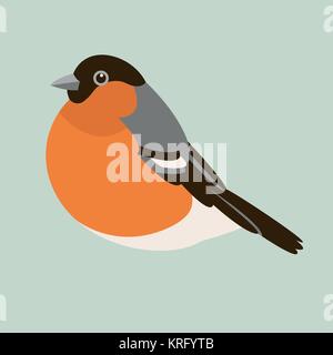 Dompfaff vogel Vektor-illustration Flat Style Profil ansehen Stock Vektor