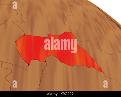 Zentralafrika auf Holz Globus Stockfoto