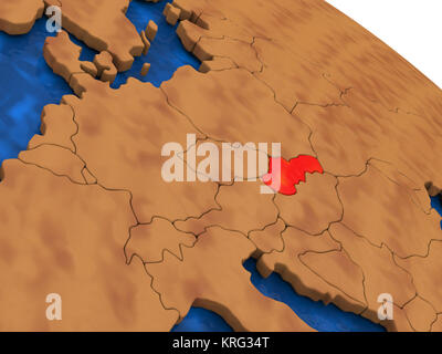 Slowakei auf Holz Globus Stockfoto