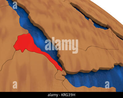 Eritrea auf Holz Globus Stockfoto