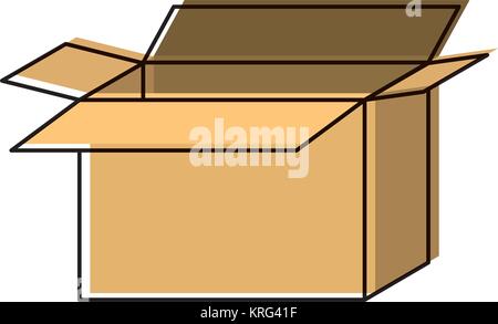 Geöffnet Karton Symbol in Aquarell Silhouette Stock Vektor