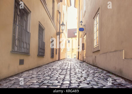 Alte Gasse in Mala Strana, Prag, Tschechische Republik Stockfoto