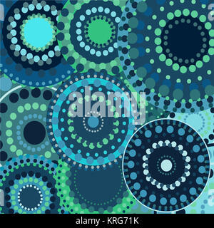 Vintage kreisförmige retro Ornament Vektor Hintergrund blau Stockfoto
