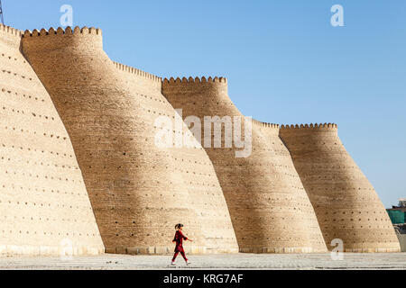 Die Lade Festungsmauern, Buchara, Usbekistan Stockfoto