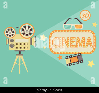Kino Konzept im Retro Style. Stockfoto