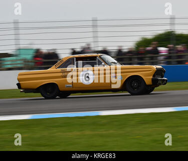 Julian Thomas, Calum Lockie, Ford Falcon, HRDC, Coys Trophäe, Pre-66 Touring Cars, Donington Historic Festival, 2017, Motorsport, Motorsport, Motor Stockfoto