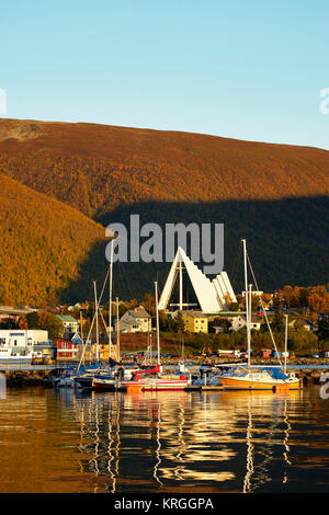 Eismeerkathedrale, formal als tromsøysund Tromsdalen Kirche oder Kirche, Tromso, Troms, Norwegen bekannt Stockfoto