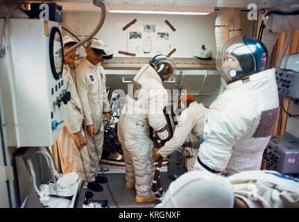 Innenansicht des weißen Raum auf Pad mit einem beim Einsetzen der Apollo 12 Crew Stockfoto