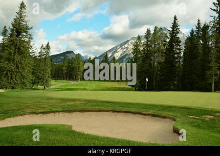 Banff Springs Golf Course in den wunderschönen Rocky Mountains Stockfoto