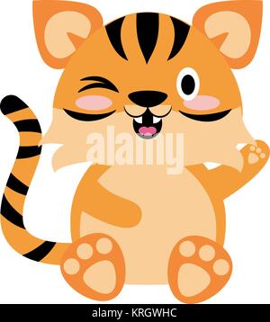 Süße tiger Cartoon Stock Vektor