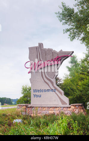 Minnesota begrüßt Sie Zeichen Stockfoto