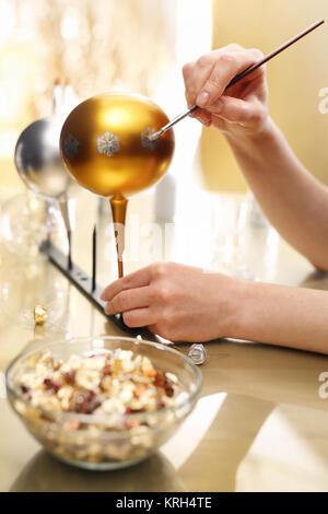 Handschriftliche vorbereiten Weihnachtsschmuck Stockfoto