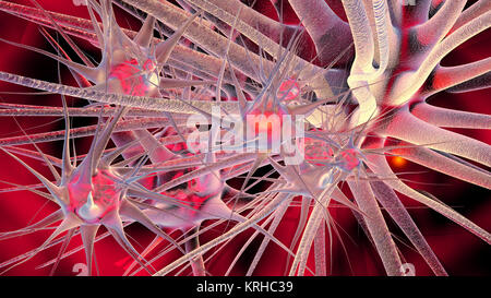 3D Darstellung der neuronalen Zellen. Stockfoto