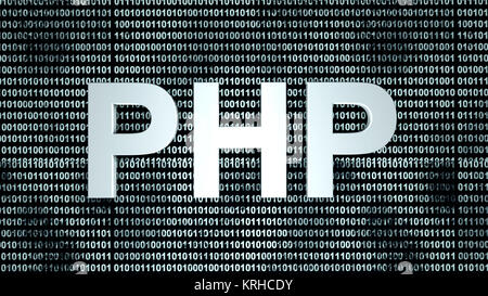 Eine digitale Binär-Code-Hintergrund mit der Abkürzung von PHP für die berühmte Programmiersprache im Internet verwendet. Stockfoto