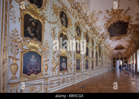 Die Ahnengalerie, Ahnengallerie (1726-1731), die Residenz, Royal Palace, München, Bayern, Deutschland Stockfoto