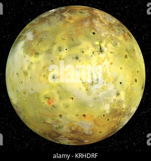 Io (Jupitermond) PIA 02308 (mit STARFIELD) Stockfoto