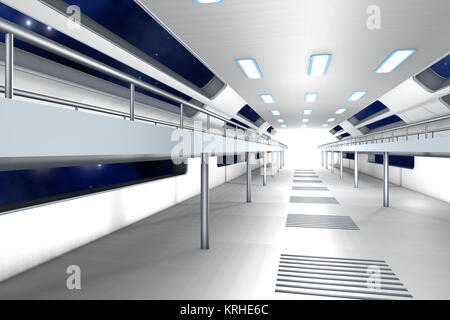 Raumstation Interieur. 3D Architektur Visualisierung. Stockfoto