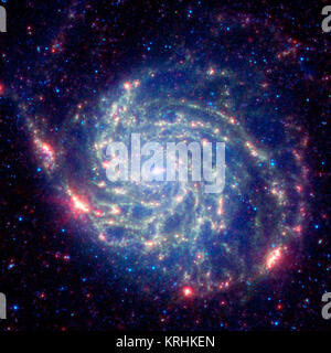 Messier 101 (durch das Spitzer Space Telescope erfasst) Stockfoto