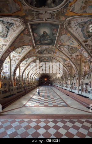 Die Halle der Antiquitäten (Antiquarium), 1571, Residenz München, dem ehemaligen königlichen Palast der Wittelsbacher Könige von Bayern. Stockfoto