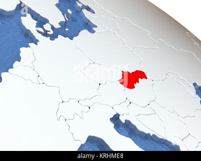 Slowakei auf Weltkugel Stockfoto