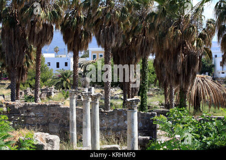 Die Ruinen der antiken Agora auf der Insel Kos, Dodekanes. Stockfoto