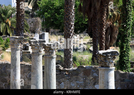 Die Ruinen der antiken Agora auf der Insel Kos, Dodekanes. Stockfoto