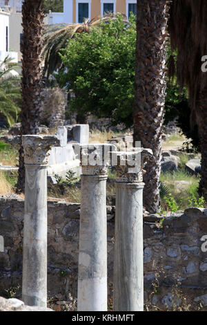 Die Ruinen der antiken Agora auf der Insel Kos, Dodekanes. Stockfoto