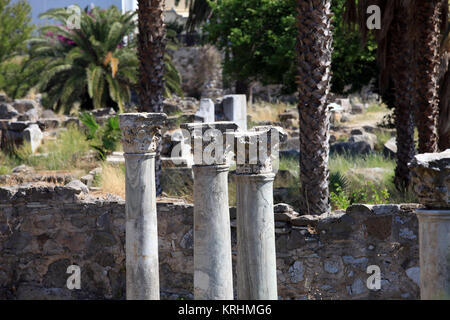 Die Ruinen der antiken Agora auf der Insel Kos, Dodekanes. Stockfoto