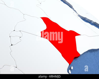 Kenia auf Weltkugel Stockfoto