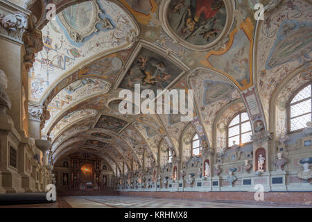 Die Halle der Antiquitäten (Antiquarium), 1571, Residenz München, dem ehemaligen königlichen Palast der Wittelsbacher Könige von Bayern. Stockfoto