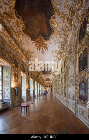 Die Ahnengalerie, Ahnengallerie (1726-1731), die Residenz, Royal Palace, München, Bayern, Deutschland Stockfoto