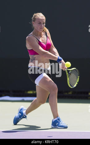 Key Biscayne, FL - 26. März: Svetlana Kuznetsova (RUS) Praktiken für die 2015 Miami Öffnen am 26. März 2015 in Key Biscayne, Florida Personen: Svetlana Kuznetsova Stockfoto