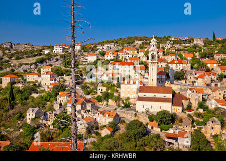 Alte Stein Dorf Lozisca auf der Insel Brac Stockfoto