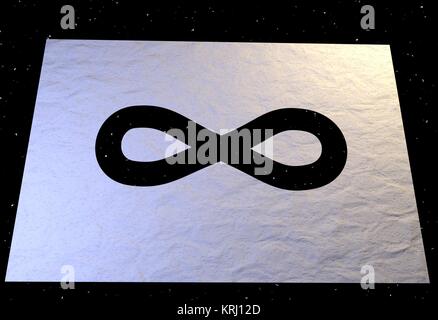 Infinity-Schild mit Universum Sterne 3d illustration Stockfoto