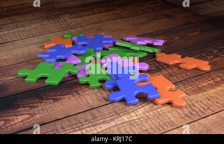 Bunte Puzzleteile Stockfoto