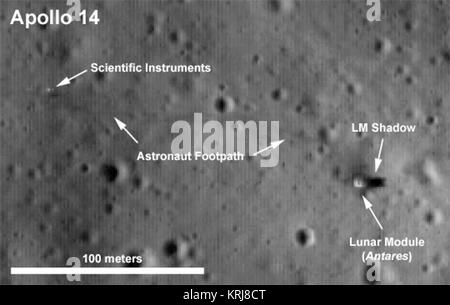 LRO Apollo 14 Landegebiet 369228 Main ap 14 mit der Bezeichnung 540 Stockfoto