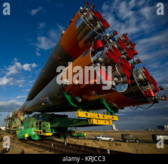 Expedition 25 Sojus Sojus TMA-01 M Rollout Rollout Stockfoto