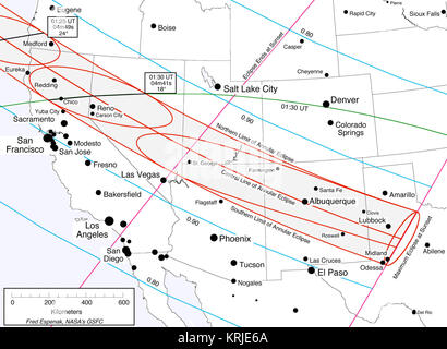 Am Sonntag, den 20. Mai, der Mond vor der Sonne vorbei, Umwandlung von Sonnenstrahlen auf der pazifischen Seite der Erde in Fett Spangen und dünne Ringe von Licht. Es ist eine ringförmige Sonnenfinsternis, bei der der Mond wird so viel wie 94 der Sonne. Hunderte von Millionen von Menschen werden in der Lage sein, die Veranstaltung zu zeugen. Die eclipse Zone erstreckt sich von Südostasien über dem Pazifischen Ozean zu den westlichen Teilen von Nordamerika. In den Vereinigten Staaten, die Sonnenfinsternis beginnt um 5:30 pm PDT. Für die nächsten zwei Stunden, ein Mond-förmige Teil der Sonne wird in den Untergrund gehen. Größte Abdeckung erfolgt um 6:30 Uhr Stockfoto