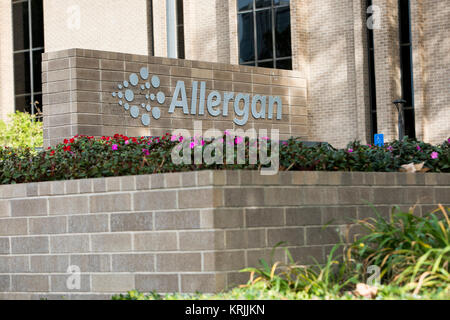 Ein logo Zeichen außerhalb des Hauptsitzes der Firma Allergan in Irvine, Kalifornien, am 10. Dezember 2017. Stockfoto