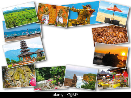 Einstellen von Bilder mit Blick auf die Insel Bali Stockfoto