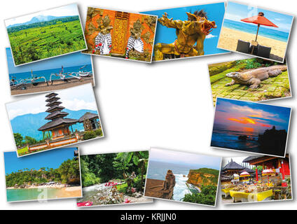 Einstellen von Bilder mit Blick auf die Insel Bali Stockfoto