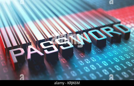 Barcode Passwort Zugang Stockfoto