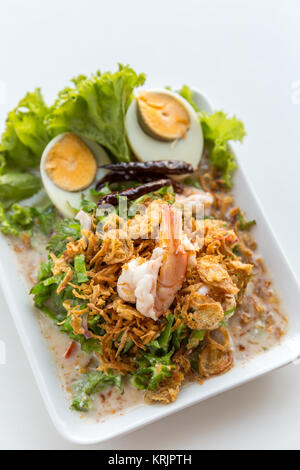 Winged Bohnen-Salat mit Garnelen Stockfoto