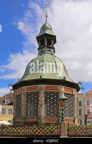 Die Renaissance Brunnen Wasser Kunst in Wismar Stockfoto