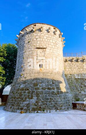 Schloss Frankopan Turm, Krk, Kroatien Stockfoto