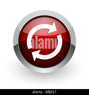 roter Kreis Web glänzende Symbol laden Stockfoto
