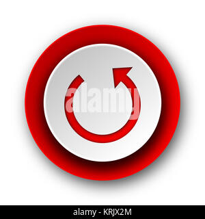 Rot moderne Web Symbol auf weißem Hintergrund drehen Stockfoto