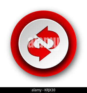 Rotation rot moderne Web Symbol auf weißem Hintergrund Stockfoto