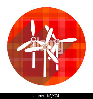 Windmühle rot Flachbild Symbol isoliert Stockfoto