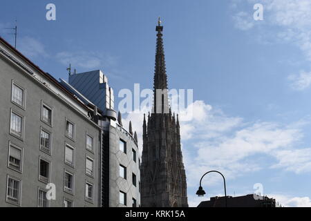 Wien, Haas Haus Haas Haus, im 1. Bezirk, Stock im Eisen Platz, st. Stephen's Cathedral, Hans Hollein, Bay Stockfoto
